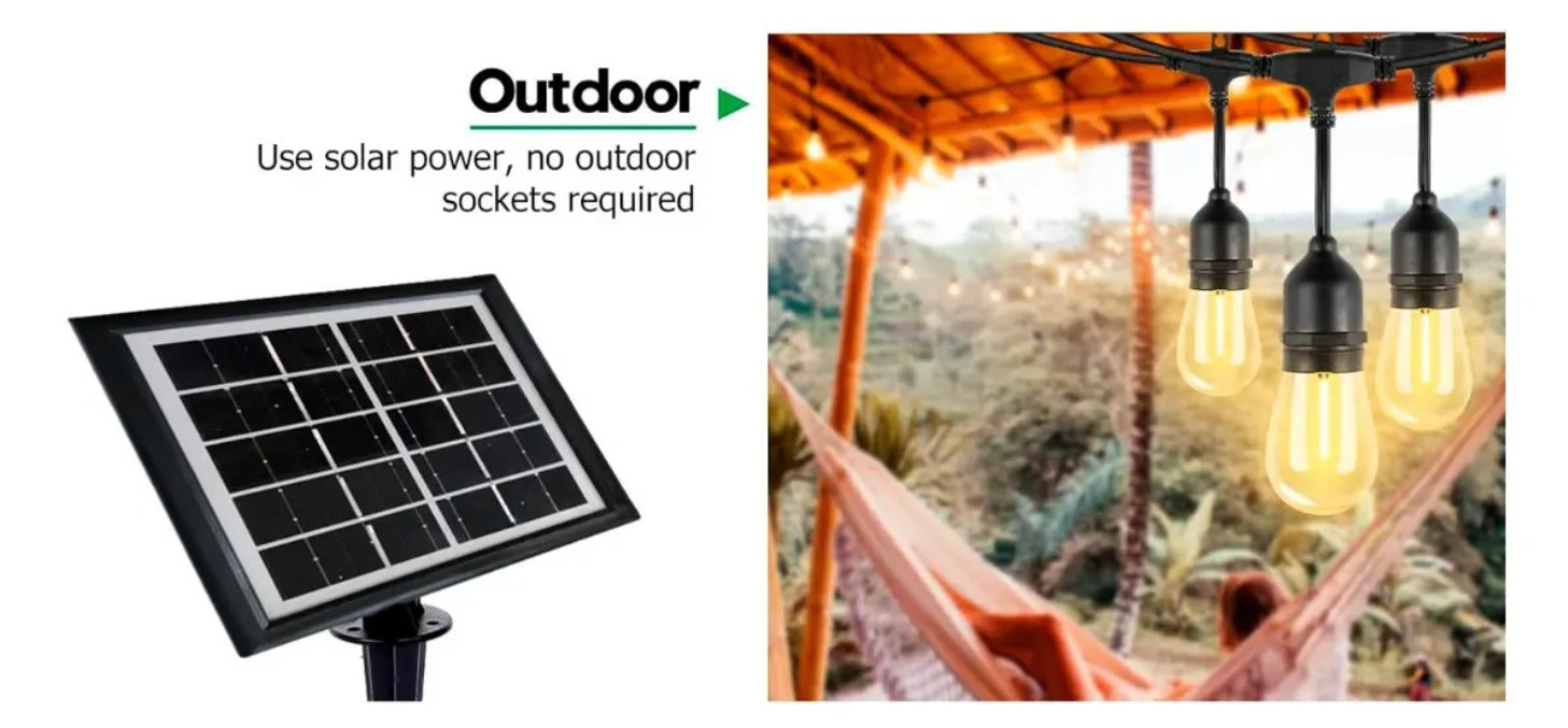 Guirnalda Solar 10m Luces Exterior