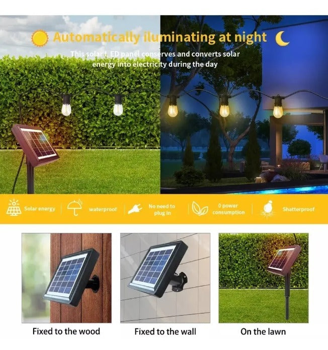 Guirnalda Solar 10m Luces Exterior